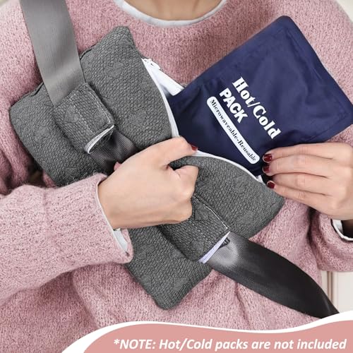 Post-Op Seat Belt Pillow – Ice/Hot Pocket for Chest/Heart, Small Grey - color: Dark Gray, size: Small