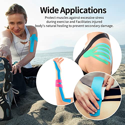 Muscle Kinesiology Tape 2 Rolls Black Uncut for Sports Recovery - color: Black