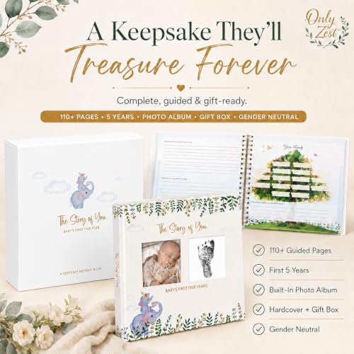 Keepsake Baby Memory Book for Boys and Girls