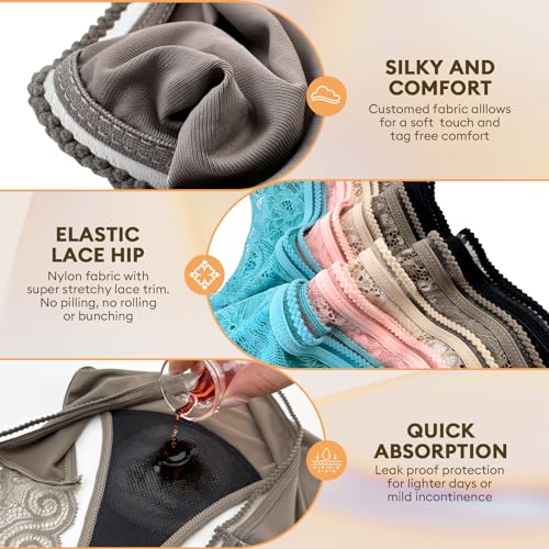 Period Underwear for Women Thong Period Panties Leakproof Menstrual Bikinis - color: Black-1pack, size: Medium