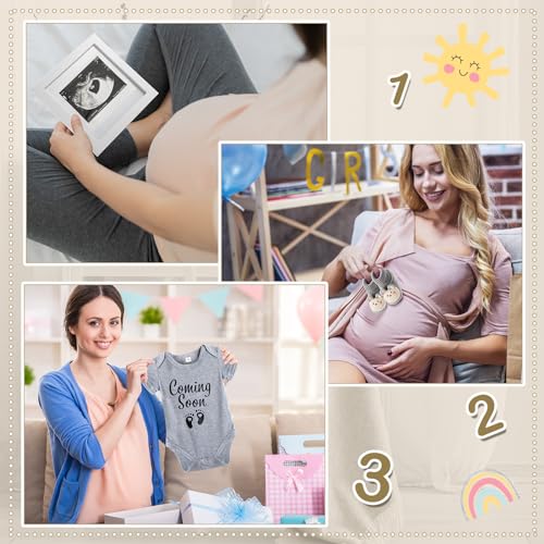Canlierr 9 Pcs Pregnancy Announcement Set Baby Coming Soon Ideas, Gray - color: Gray
