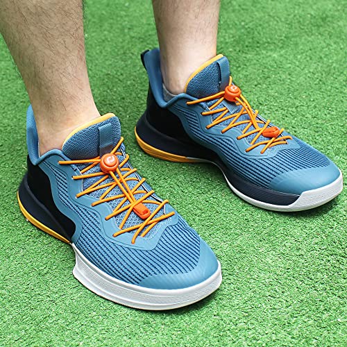 RJ-Sport 2 Pack Elastic No Tie Shoe Laces for Kids & Adults - color: 14 Black & Orange