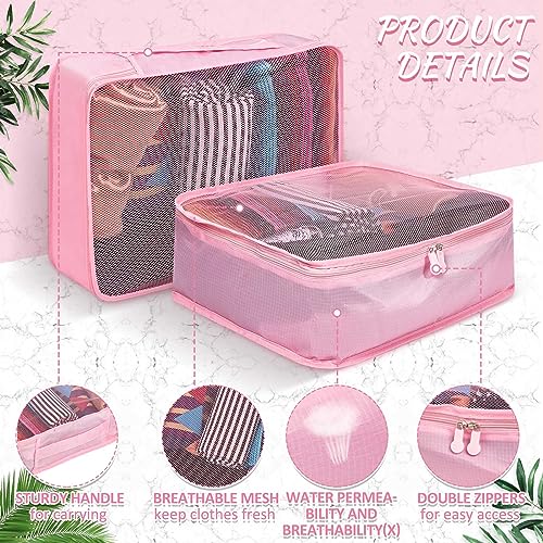 Silkfly 12 Pcs Packing Cubes for Travel,XL, L, M,Classic,Pink - color: Pink, size: XL, L, M, style: Classic