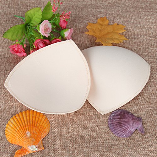 Bra Pad Inserts 4 Pairs, Push up Bra Pads - color: Beige Triangle, size: 00