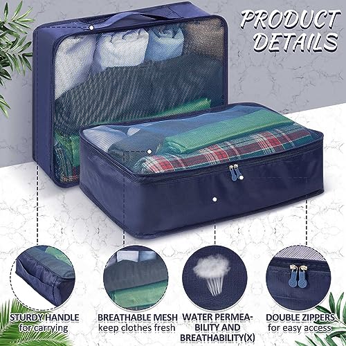 Silkfly 12 Pcs Packing Cubes for Travel,XL, L, M,Classic,Navy Blue - color: Navy Blue, size: XL, L, M, style: Classic