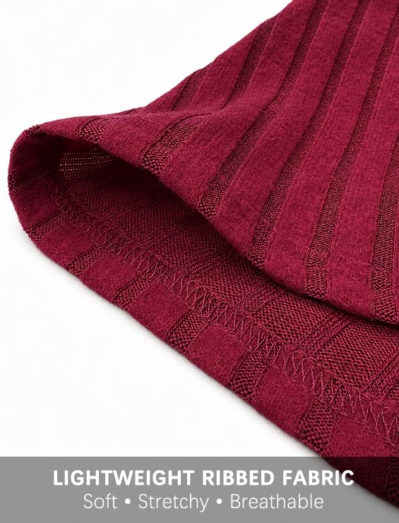 Genhoo Womens Maternity Tops Long Sleeve Maternity Shirts Henley Clothes - color: Wine Red, size: Large