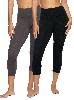 Felina Super Soft Sueded Women's Capri Legging, Squat Proof & Breathable - color: Black Charcoal, size: Large
