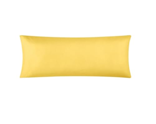 EVOLIVE Body Pillow Cover 21"x54", Microfiber, Hidden Zipper (Yellow) - color: Yellow