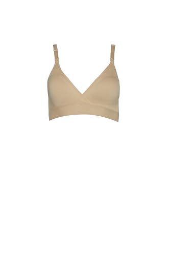 BUMPSUIT Ultimate Nursing Bra - Postpartum Seamless Maternity Nursing Bralette | Nursing Bras for Breastfeeding and Pumping - color: Beige, size: Medium-Large