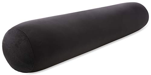 Microbead Body Pillow Full Size, Side Sleeping & Pregnancy, 48x8 in, Black - color: Black, size: Pillow & Cover