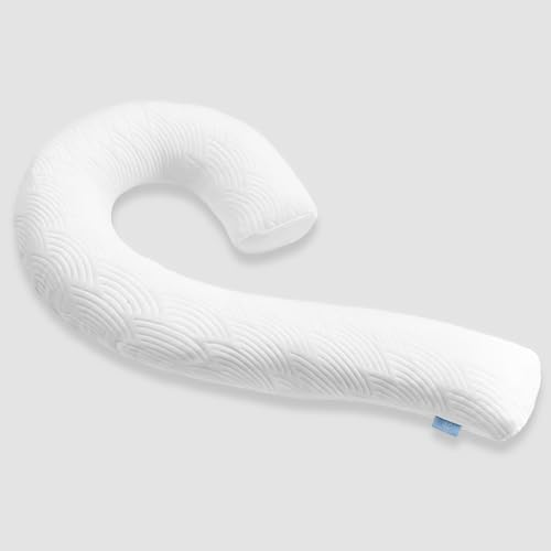 Body Pillow for Adults, Swan Bed Pillow Insert for Sleeping, White, 49 In - color: White Tencel