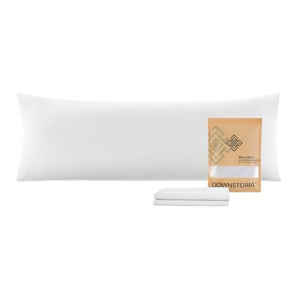 DOWNSTORIA Body Pillow Cover, Ultra Soft Microfiber Long Pillowcase, Envelope Closure Large Pillow Cases 20x54 inch (White) - color: White