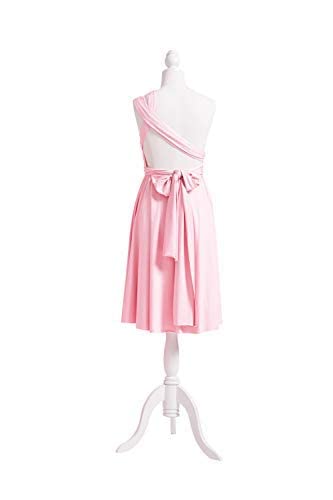 72styles Multi-Way Wrap Short Infinity Dress for Bridesmaids - color: Blush Pink