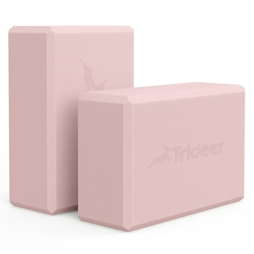 Yoga Blocks 2 Pack with Supportive Non-Slip Foam for Yoga Pilate Stretching - color: Cherry Blossom
