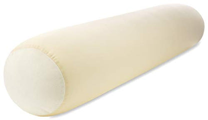 Microbead Body Pillow, Side Sleeping & Pregnancy, 48x8 in, Off White Creme - color: Off White Creme, size: Pillow & Cover