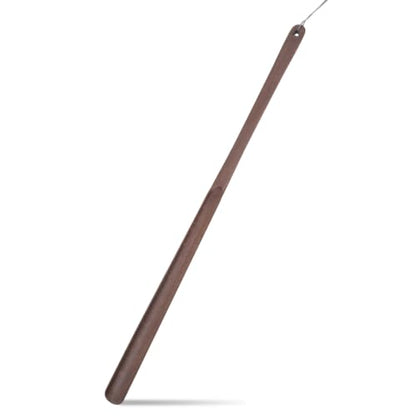 1 Pcs 33'' Wooden Shoe Horn Long Handle for Seniors with Hanging Loop - size: 33''