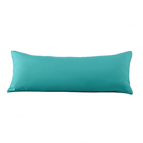 EVOLIVE Body Pillow Cover 21"x54", Microfiber, Hidden Zipper (Peacock Blue) - color: Peacock Blue