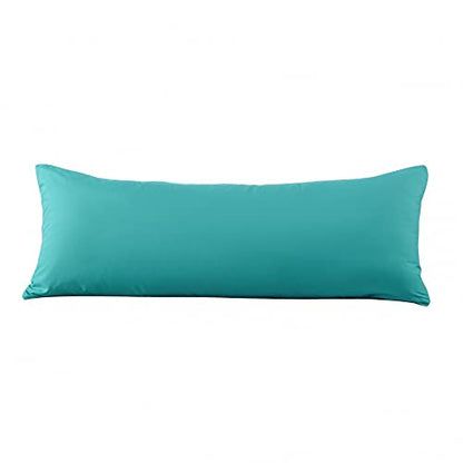 EVOLIVE Body Pillow Cover 21"x54", Microfiber, Hidden Zipper (Peacock Blue) - color: Peacock Blue