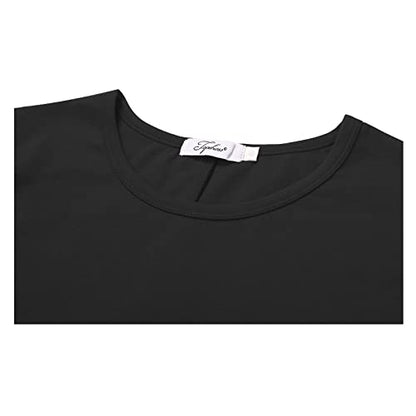 Topdress Women's Loose Fit Swing Shirt Casual Tunic Top - color: Black, size: Medium