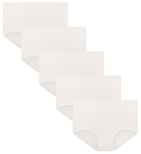 MIRITY Women's High Waist Cotton Underwear - Soft Full Coverage Briefs with Double-Layer Waistedband - color: Color 3, size: Medium