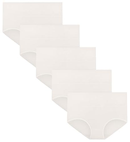 MIRITY Women's High Waist Cotton Underwear - Soft Full Coverage Briefs with Double-Layer Waistedband - color: Color 3, size: Medium