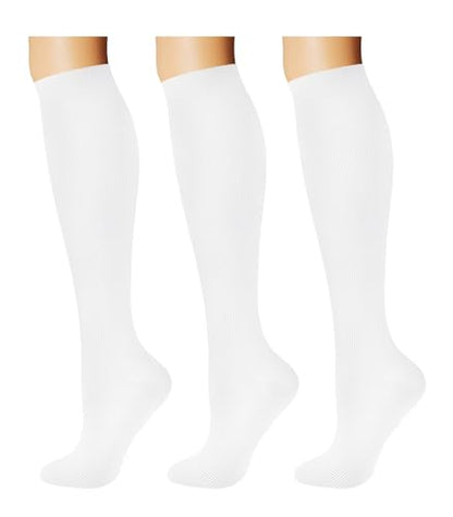 Breslatte Compression Socks for Women Men 15-20 mmHg - color: 3s4 3white, size: Large-X-Large