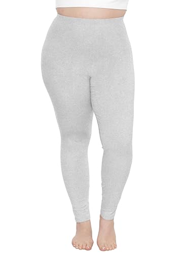 STRETCH IS COMFORT Women's and Plus Size High Rise Knee and Ankle Leggings - color: Heather Gray, size: Large