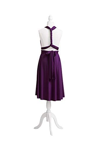 72styles Multi-Way Wrap Short Infinity Dress for Bridesmaids - color: Dark Purple