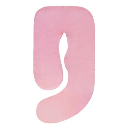 Pregnancy Pillow Cover (ONLY Pillowcase) - G Shaped Pillow Case - Maternity Body Pillow Cover - Removable Soft Cotton Cover (Pink) - color: Pink
