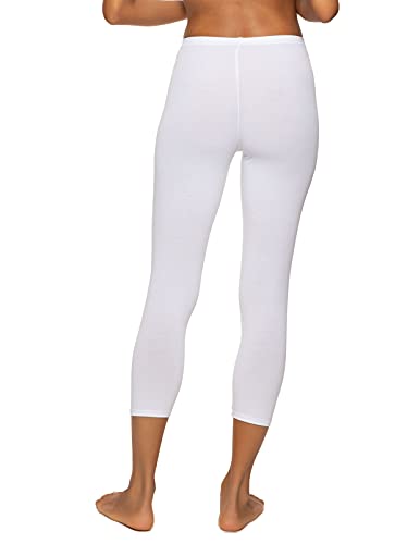 Felina Women's Cotton Modal Capri Leggings - color: White, size: X-Large