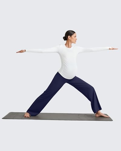 G4Free BareFeel Maternity Yoga Pants Pregnancy Slacks Over the Belly - color: Royal Blue, size: X-Small