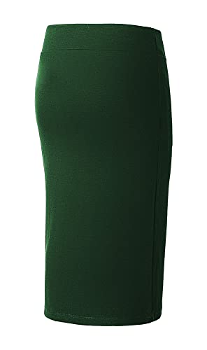 Urban CoCo Women's Elastic Waist Stretch Bodycon Midi Pencil Skirt - color: Backish Green, size: X-Large