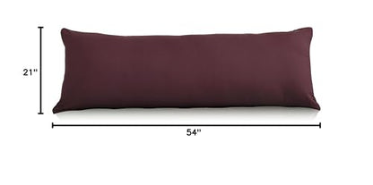 EVOLIVE Body Pillow Cover 21"x54", Microfiber, Hidden Zipper (Wine) - color: Wine