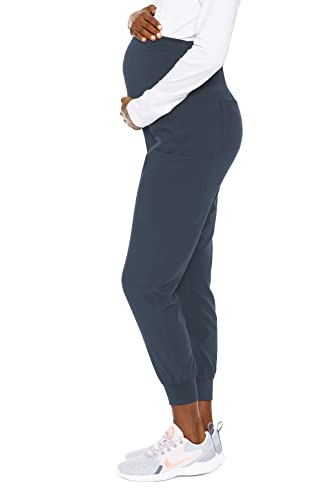 Med Couture Jogger Pants Scrub Bottoms with 4 Pockets - color: Pewter, size: Large