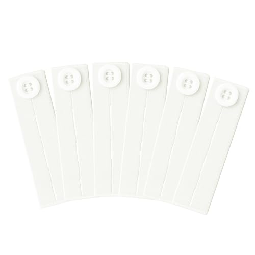 Mandala Crafts Off White Elastic Waist Button Extender for Pants Waistband - color: Off-white, size: Stretchy 3.5 Inches
