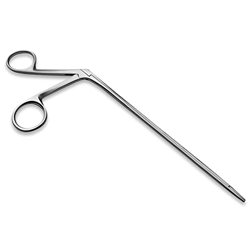 Precise ENT Procedures with Alligator Ear Forceps - Curved Jaw Design, Non-Slip Grip Handle, Fine-Tip, Reusable and Easy to Clean - 10 Inches - size: 10 Inch