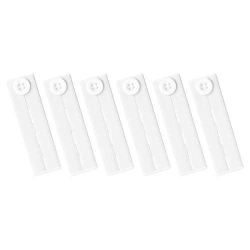 Mandala Crafts White Elastic Waist Button Extender for Pants Waistband - color: White, size: Stretchy 3.5 Inches