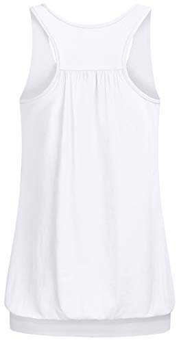 Miusey Womens Sleeveless Round Neck Loose Fit Racerback Yoga Tank Top - color: 1# White, size: Medium