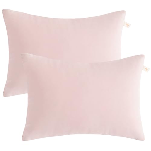 BEDSUM Plush Toddler Pillows, 13 x 18, Microfiber, 2 Pack, Pink - color: Pink, size: 13x18 inches