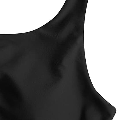 ZAFUL Women's Front Knot Bikini Tops Crop Tankini Bathing Suit Tops Only - color: C-black, size: Small