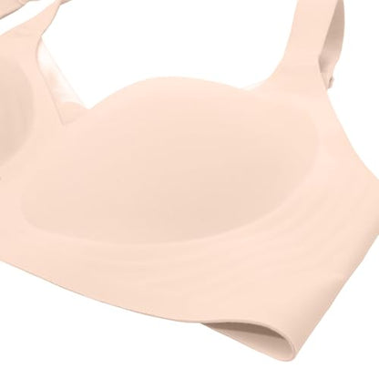 SHIJIALI Jelly Bras Wireless Push Up Invisible Under Tees - color: A01 Blush Beige, size: X-Large