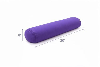 Microbead Body Pillow – Full Body Side Sleeping Support Pillow with Removable Cover for Hips, Knees, Back & Everyday Comfort, 30" x 8" - color: Purple
