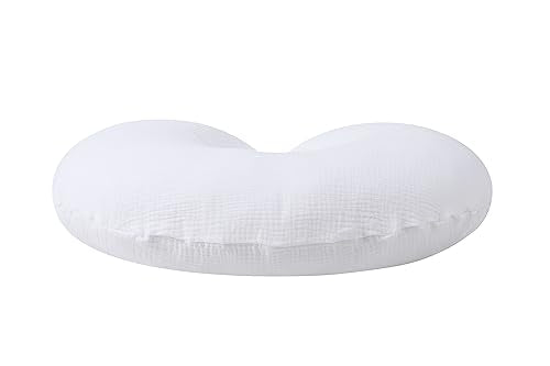 Onacosht Muslin Nursing Pillow Cover, 100% Cotton, Soft & Breathable, White - color: White