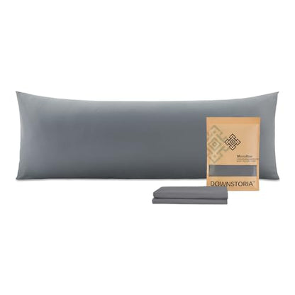 DOWNSTORIA Body Pillow Pillowcase, Ultra Soft Microfiber Long Pillow Cover, Envelope Closure Large Pillow Cases 20x54 inch (Dark Gray) - color: Dark Gray
