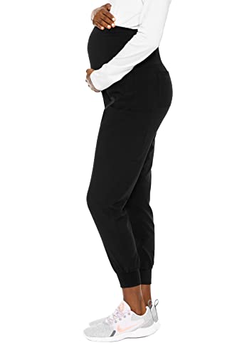 Med Couture Jogger Pants Scrub Bottoms with 4 Pockets - color: Black, size: X-Small