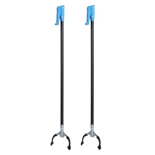 Amazon Basics Reacher Grabber Tool for Hard-to-Reach Areas, Sturdy Metal Trash Picker, Indoor & Outdoor Lightweight Pickup Tool, 38", 2-Pack