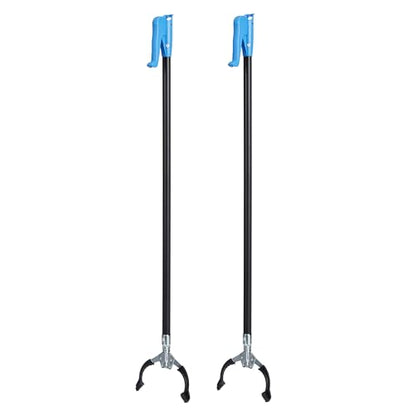 Amazon Basics Reacher Grabber Tool for Hard-to-Reach Areas, Sturdy Metal Trash Picker, Indoor & Outdoor Lightweight Pickup Tool, 38", 2-Pack