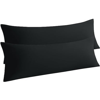 NTBAY Body Microfiber Pillowcases, Set of 2, Black - color: Black, size: Body (20"x54")