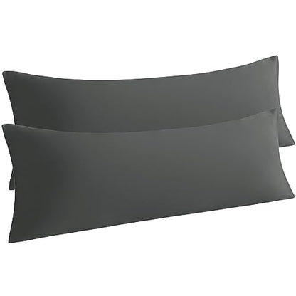 NTBAY Body Microfiber Pillowcases, Set of 2, Dark Grey - color: Dark Grey, size: Body (20"x54")