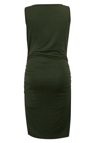Smallshow Women's Sleeveless Maternity Dress - color: Army Green, size: Medium